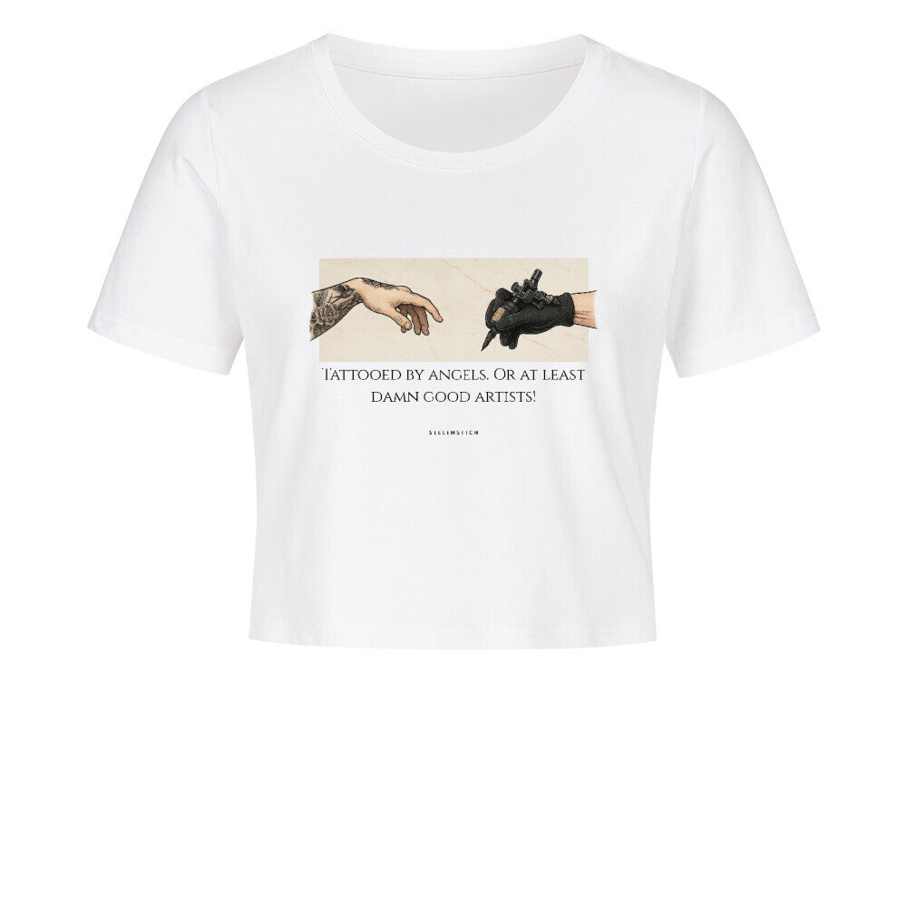 Tattooed By Angels - Ladies Cropped Tee