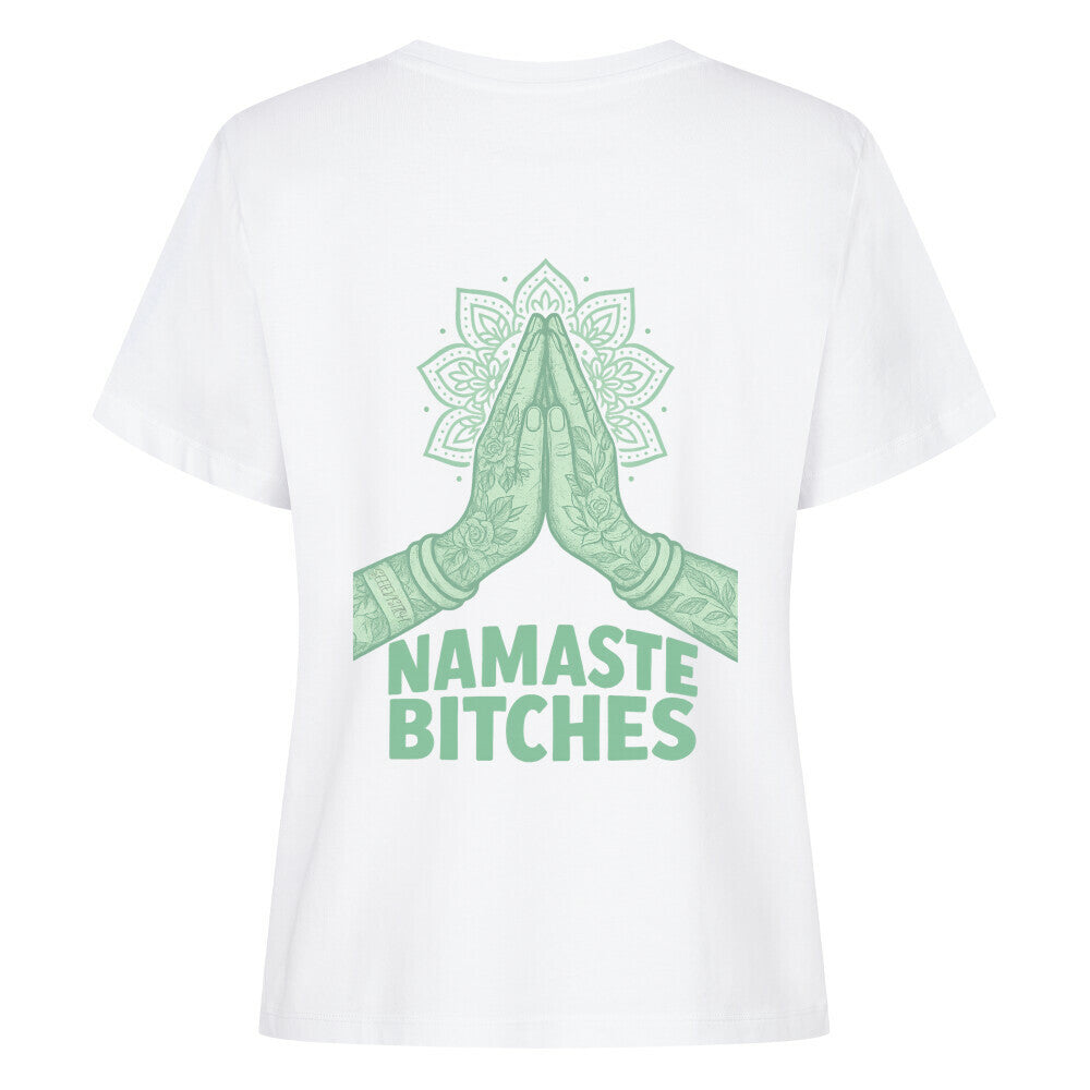 Namaste Bitches Mint - Damen Premium Shirt (ohne Frontprint)