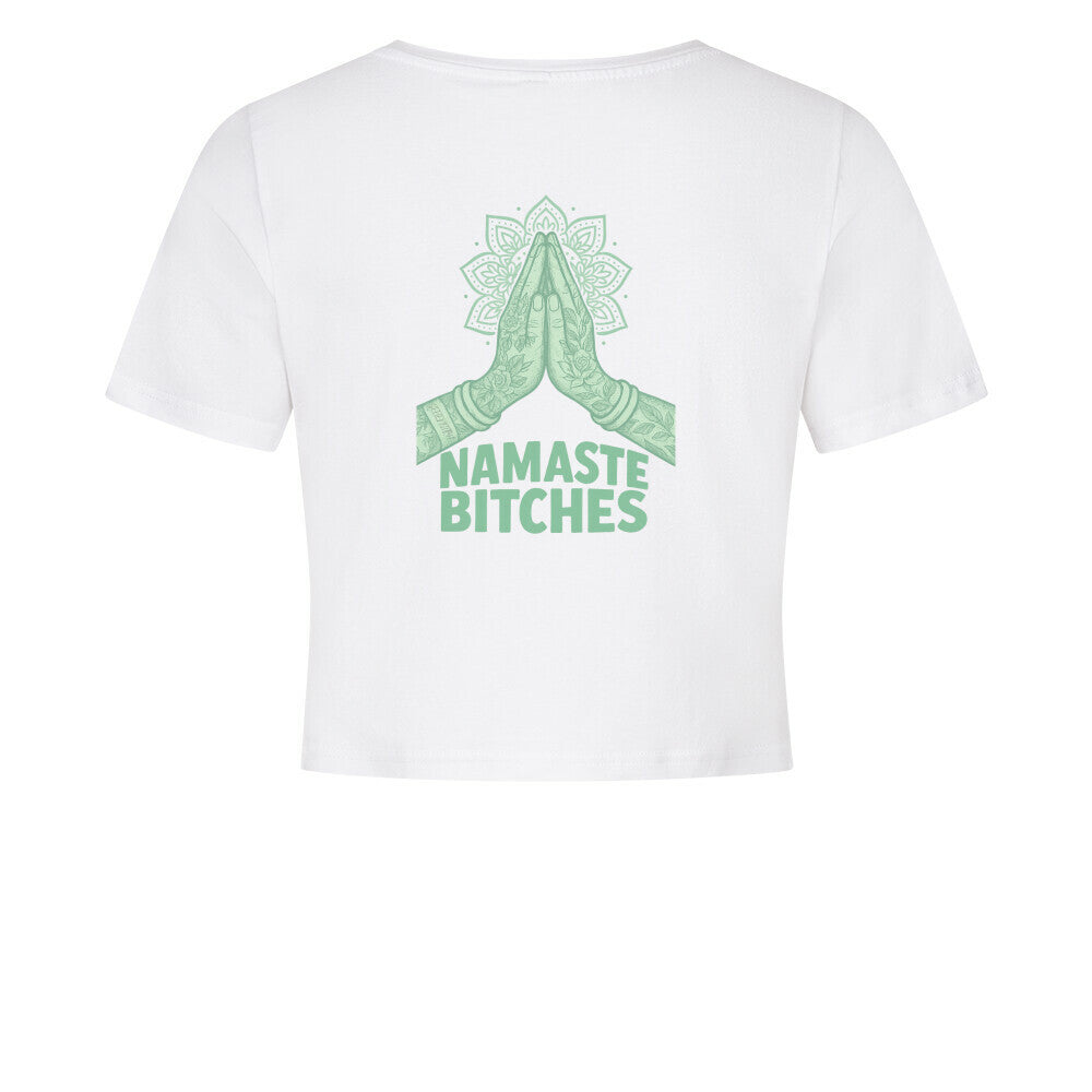 Namaste Bitches Mint - Ladies Cropped Tee (ohne Frontprint)