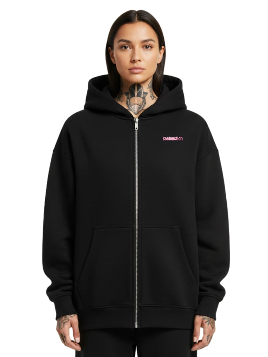 Ink Göre - Oversized Zipper Hoodie mit Reißverschluss