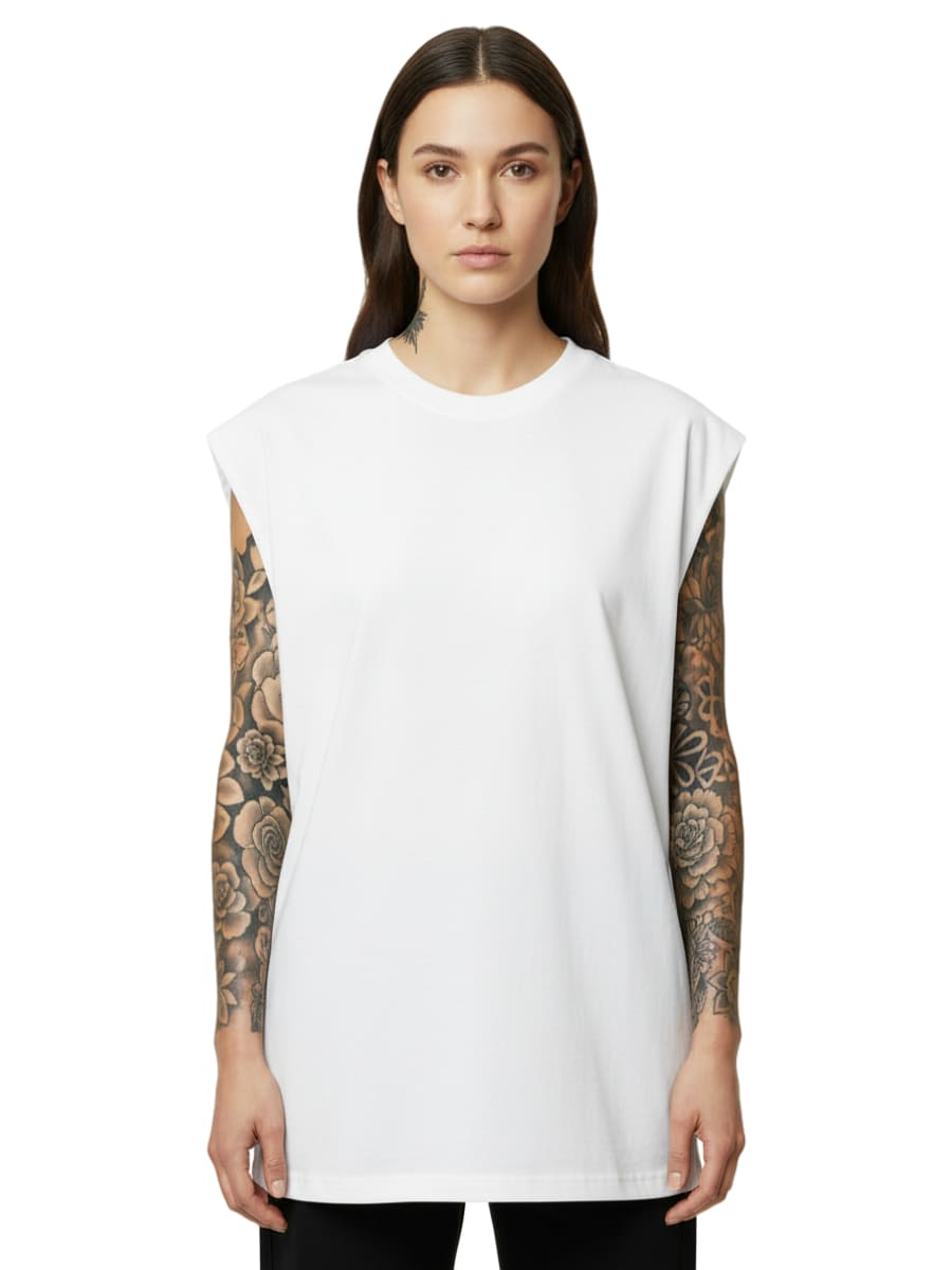 Beautiful Skin Without Ink - Sleeveless Oversized Tee