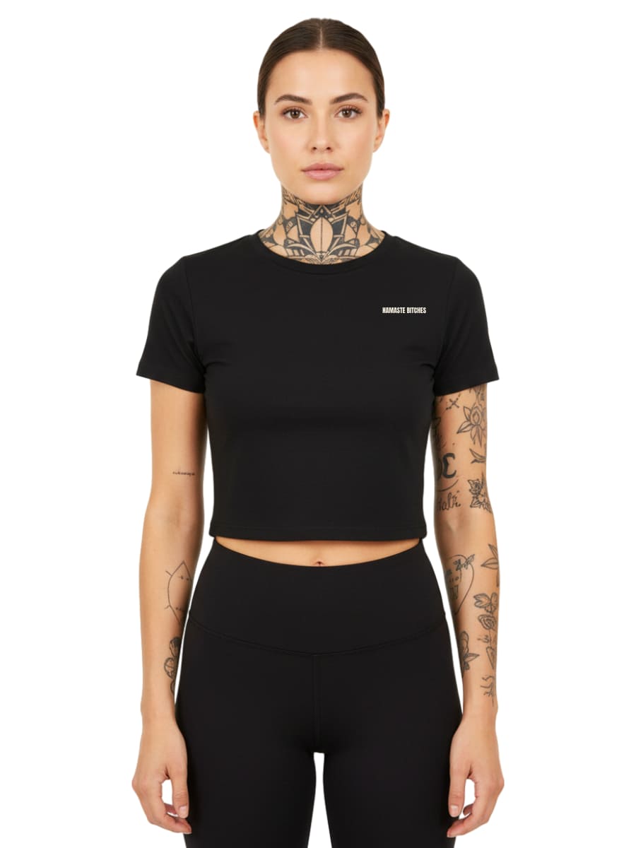 Namaste Bitches Off White - Ladies Cropped Tee
