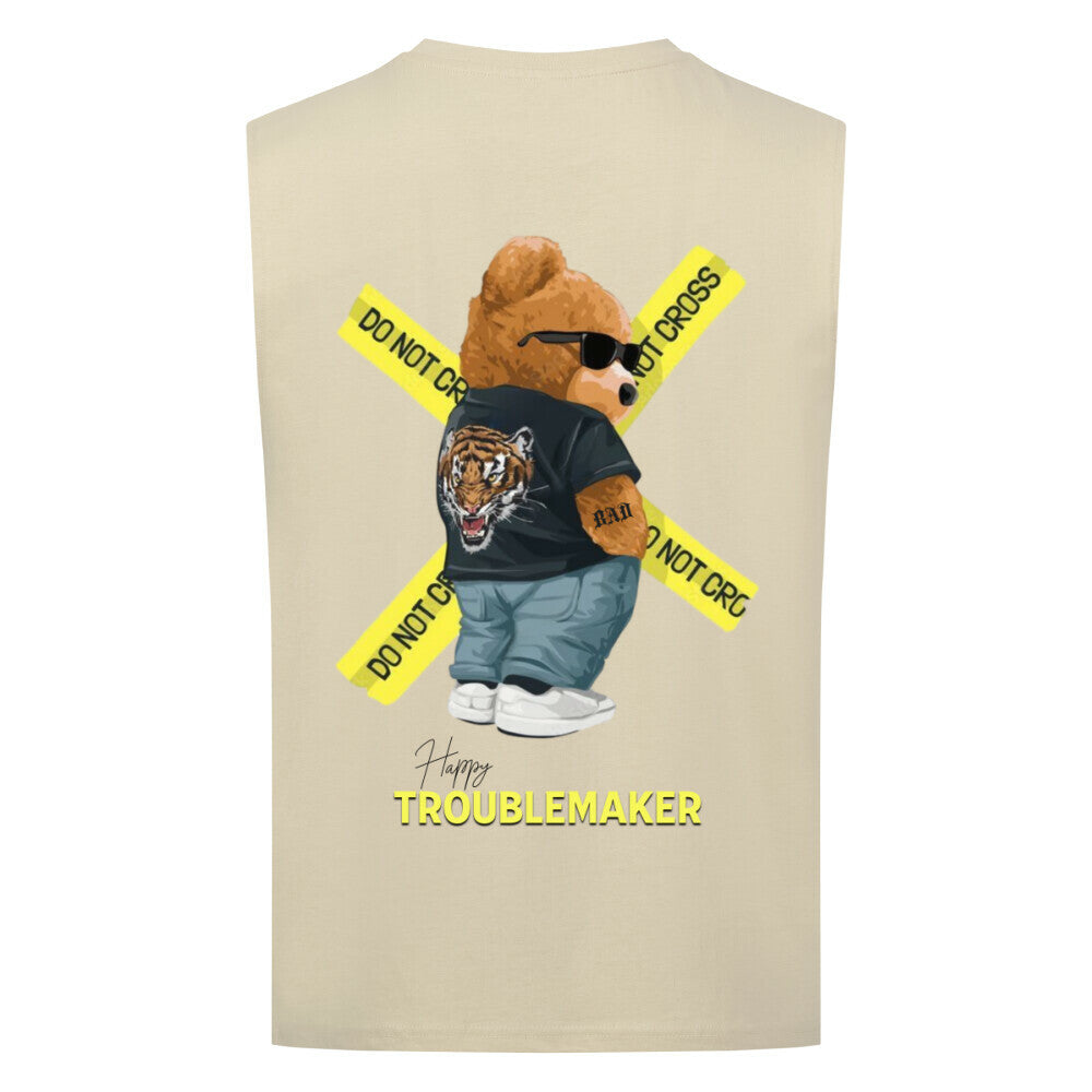 Happy Troublemaker - Sleeveless Oversized Tee