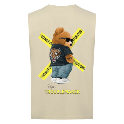 Happy Troublemaker - Sleeveless Oversized Tee