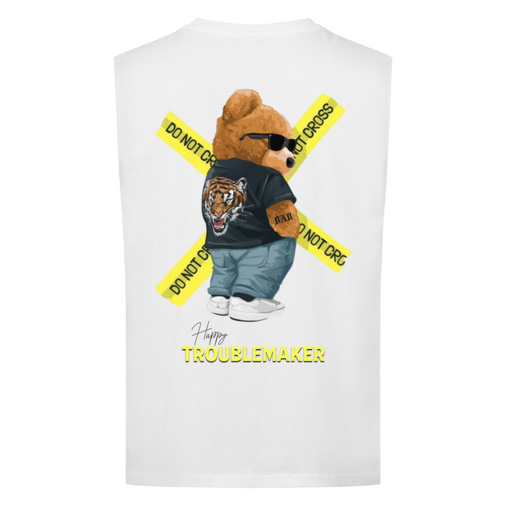 Happy Troublemaker - Sleeveless Oversized Tee