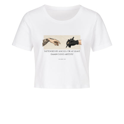 Tattooed By Angels - Ladies Cropped Tee