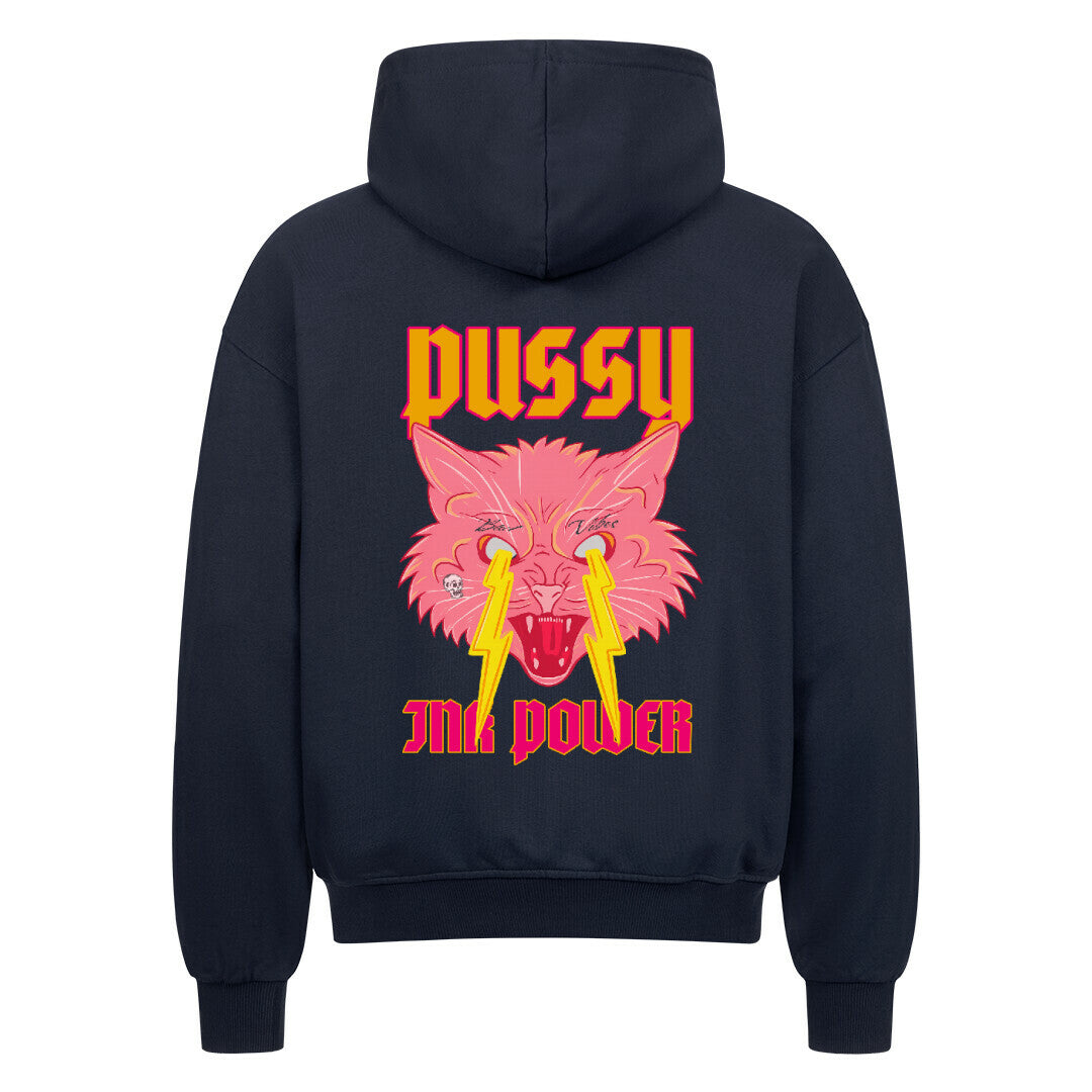 Pussy Ink Power - Oversized Zipper Hoodie mit Reißverschluss