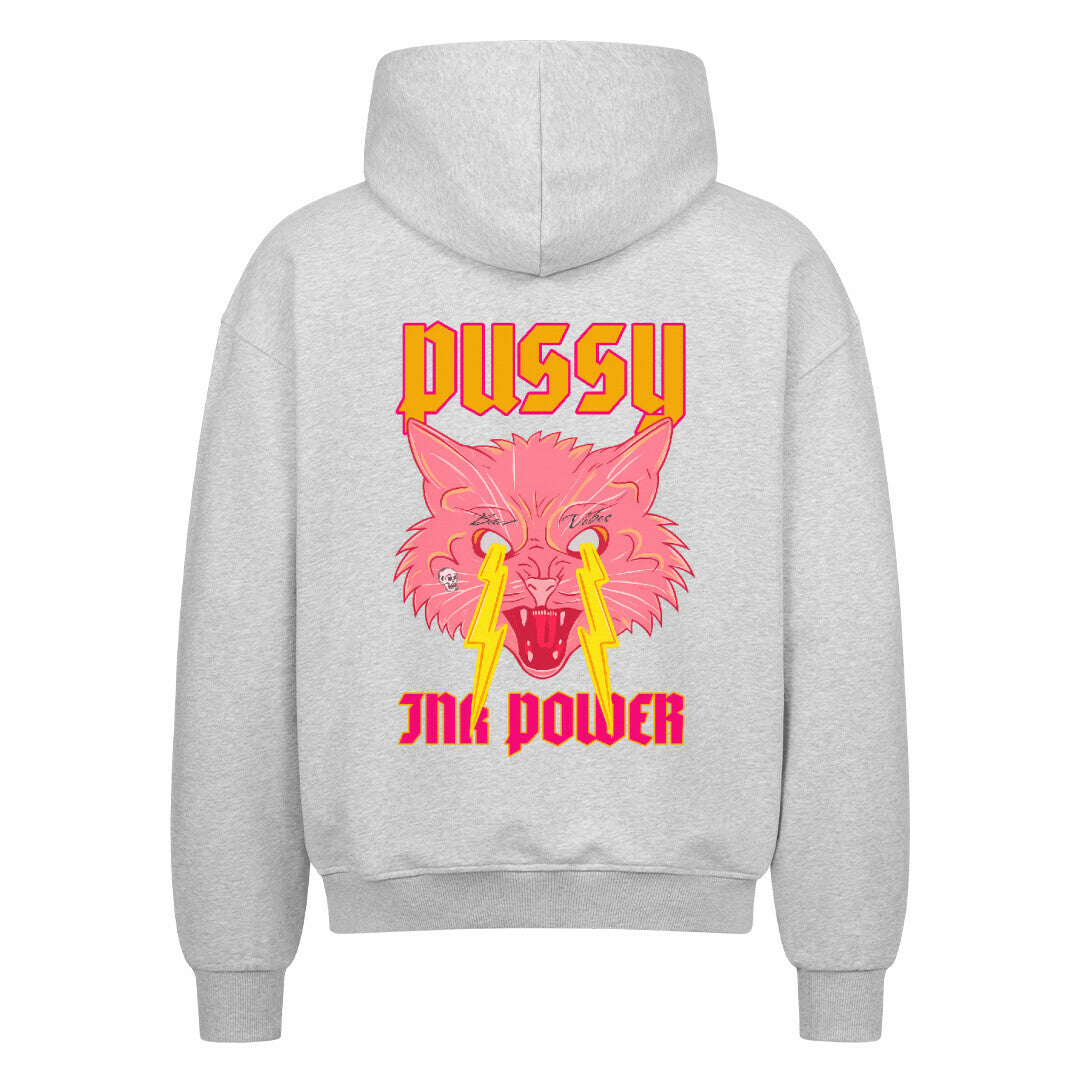 Pussy Ink Power - Oversized Zipper Hoodie mit Reißverschluss