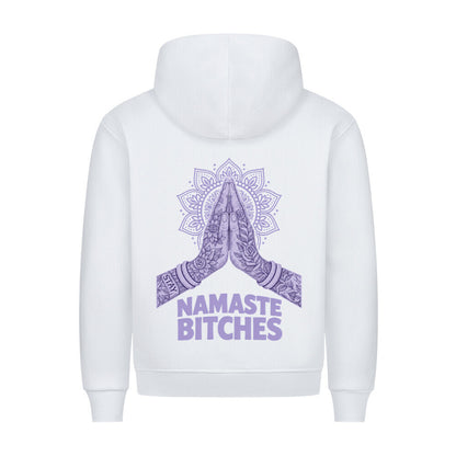 Namaste Bitches Lavendel - Premium Hoodie (ohne Frontprint)