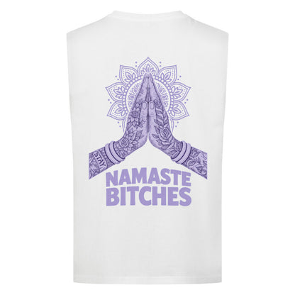 Namaste Bitches Lavendel - Sleeveless Oversized Tee (ohne Frontprint)