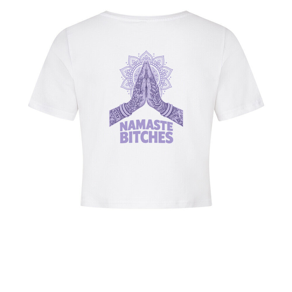 Namaste Bitches Lavendel - Ladies Cropped Tee (ohne Frontprint)