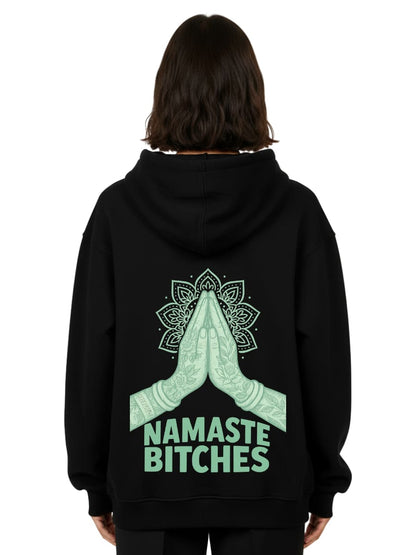 Namaste Bitches Mint - Oversized Hoodie (ohne Frontprint)