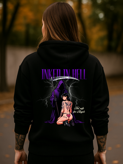 Inked in Hell – Not safe for Angels - Oversized Hoodie