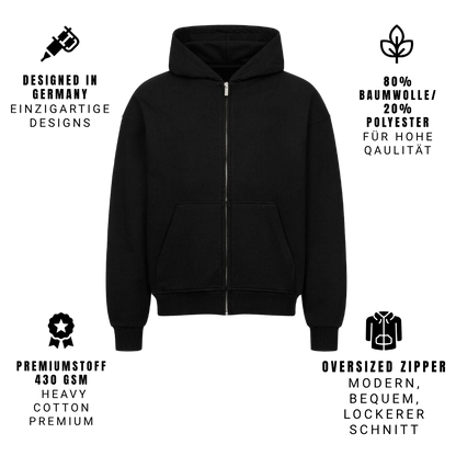 Tattoos Never Lie - Oversized Zipper Hoodie mit Reißverschluss