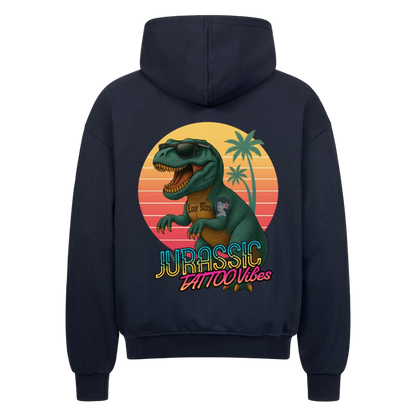 Jurassic Tattoo Vibes - Oversized Zipper Hoodie mit Reißverschluss