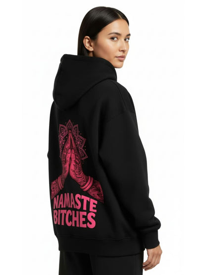 Namaste Bitches - Oversized Zipper Hoodie mit Reißverschluss