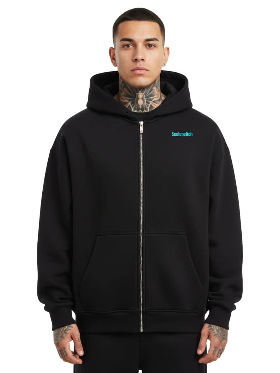 Sadness - Oversized Zipper Hoodie mit Reißverschluss