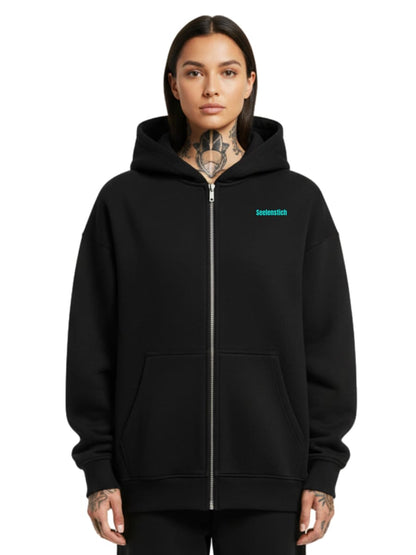 Sadness - Oversized Zipper Hoodie mit Reißverschluss