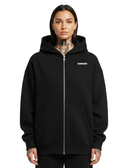 Feel Good Every Day - Oversized Zipper Hoodie mit Reißverschluss