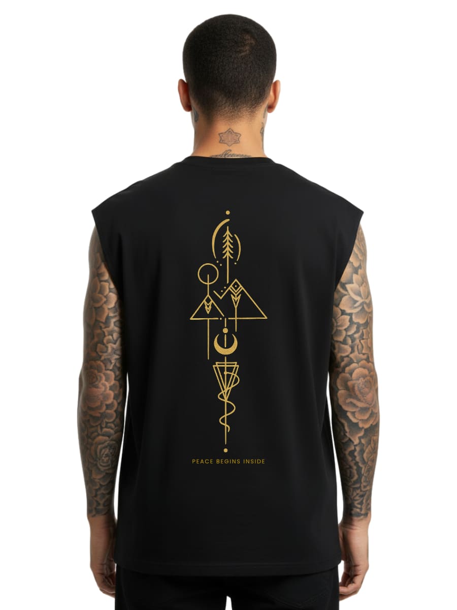 Peace Begins Inside - Sleeveless Oversized Tee