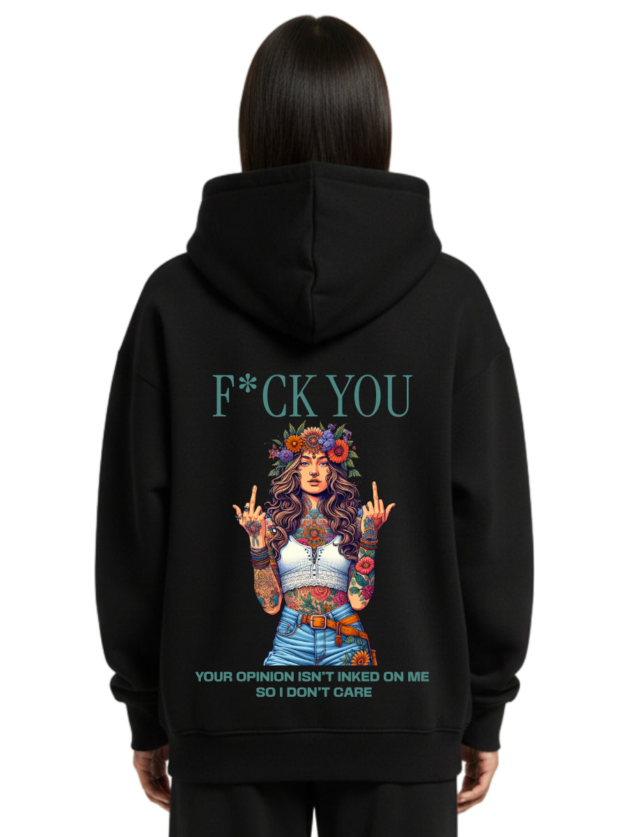 F*ck You - Oversized Zipper Hoodie mit Reißverschluss