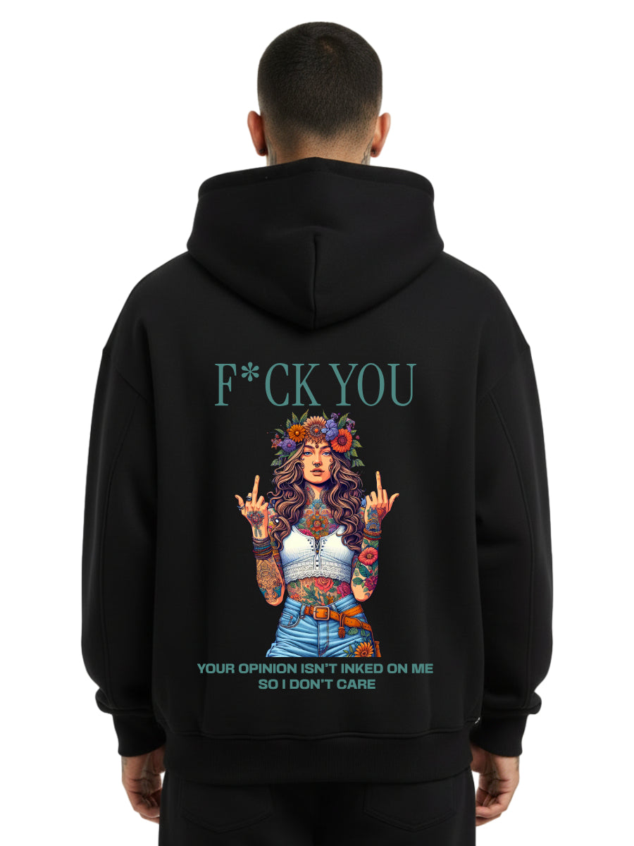 F*ck You - Oversized Zipper Hoodie mit Reißverschluss