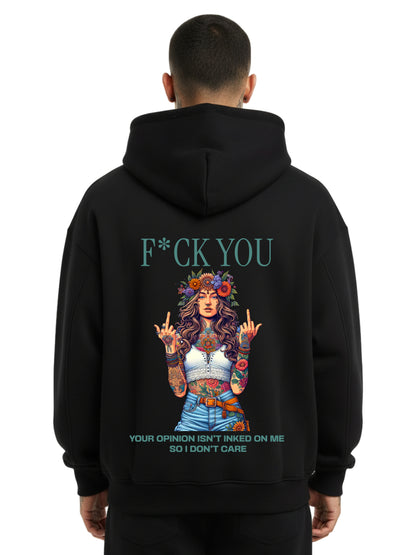 F*ck You - Oversized Zipper Hoodie mit Reißverschluss