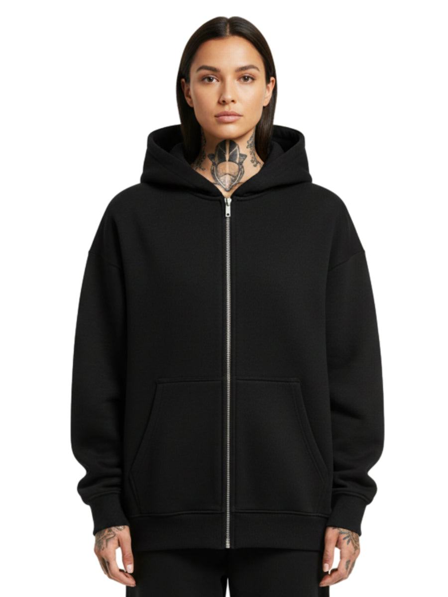 F*ck You - Oversized Zipper Hoodie mit Reißverschluss
