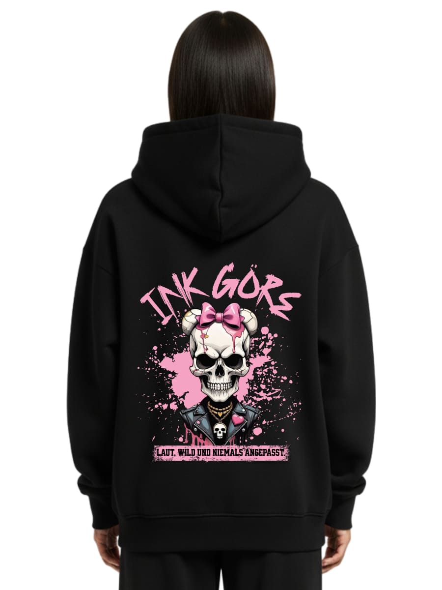 Ink Göre - Oversized Zipper Hoodie mit Reißverschluss