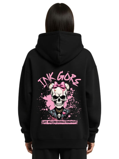 Ink Göre - Oversized Zipper Hoodie mit Reißverschluss