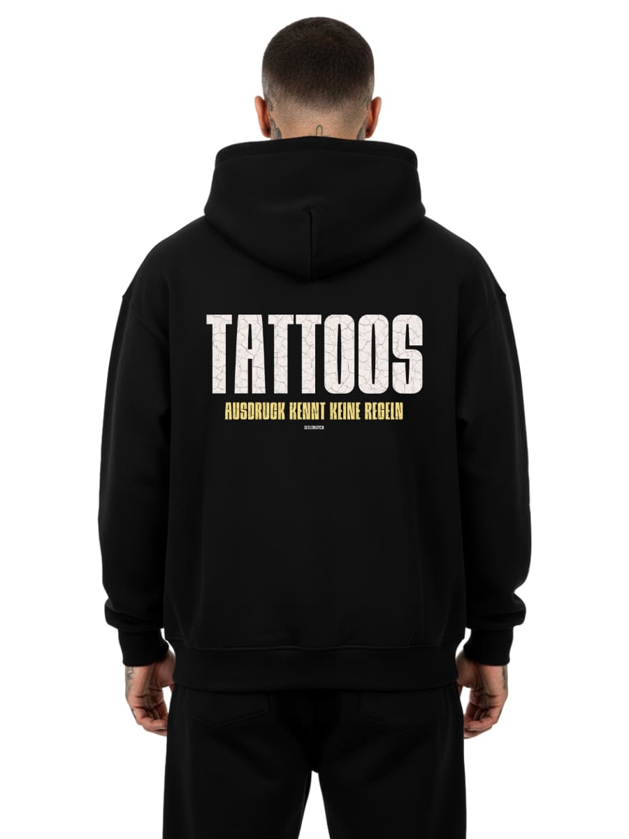Tattoos – Ausdruck kennt keine Regeln - Oversized Zipper Hoodie mit Reißverschluss