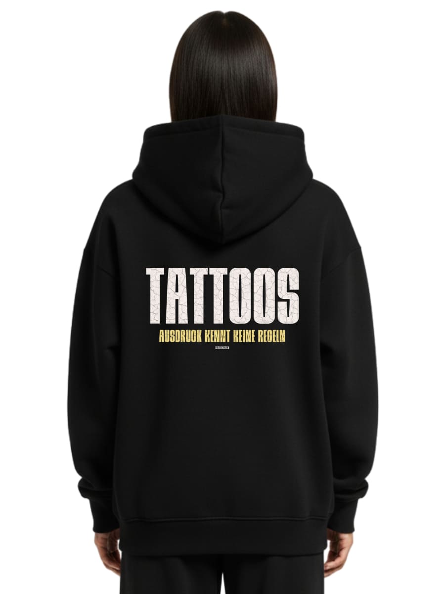 Tattoos – Ausdruck kennt keine Regeln - Oversized Zipper Hoodie mit Reißverschluss