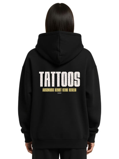 Tattoos – Ausdruck kennt keine Regeln - Oversized Zipper Hoodie mit Reißverschluss