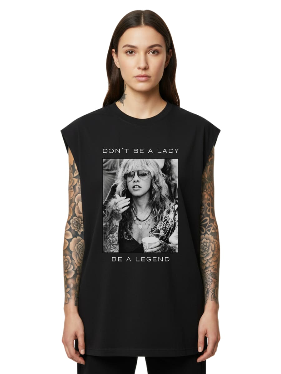 Vintage Tattoo Girl - Sleeveless Oversized Tee