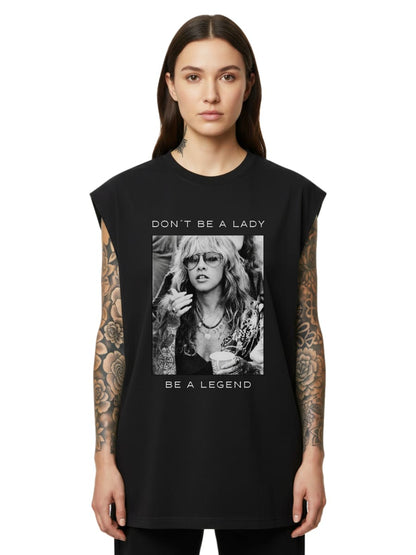 Vintage Tattoo Girl - Sleeveless Oversized Tee