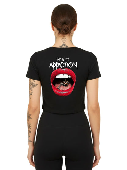 Ink Is My Addiction - Ladies Cropped Tee