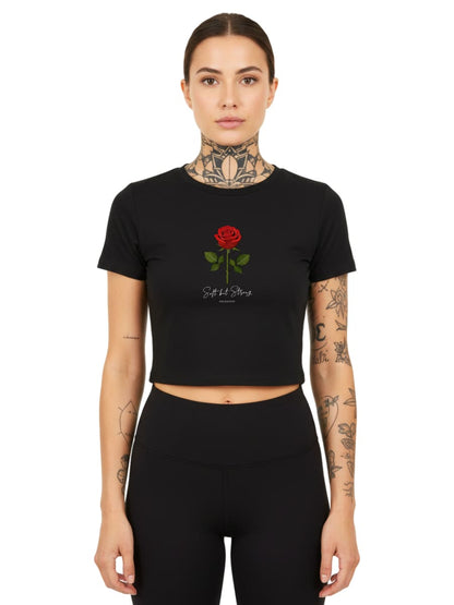 Red Rose - Ladies Cropped Tee
