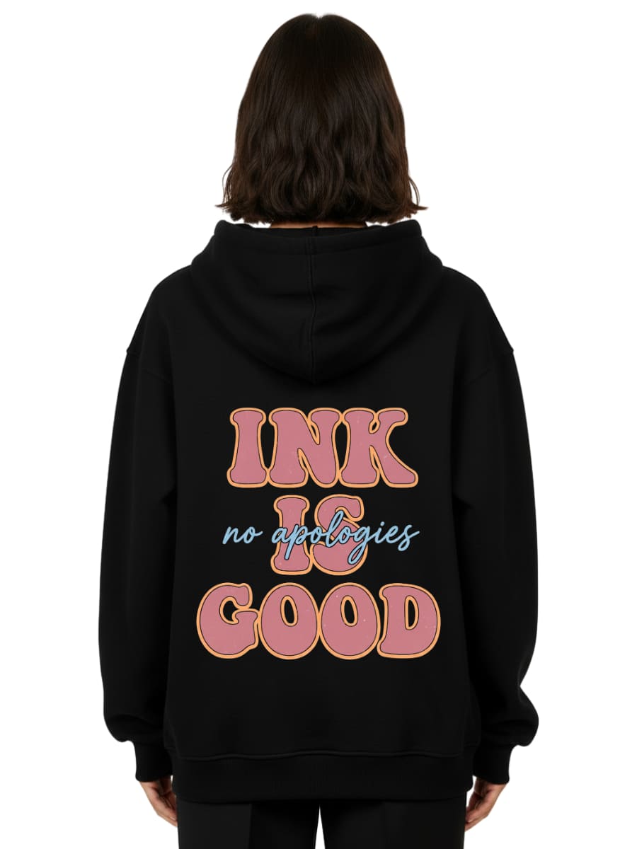 Ink is Good - Oversized Zipper Hoodie mit Reißverschluss