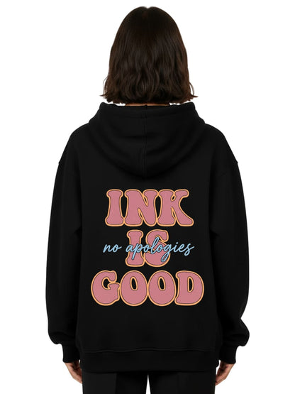 Ink is Good - Oversized Zipper Hoodie mit Reißverschluss