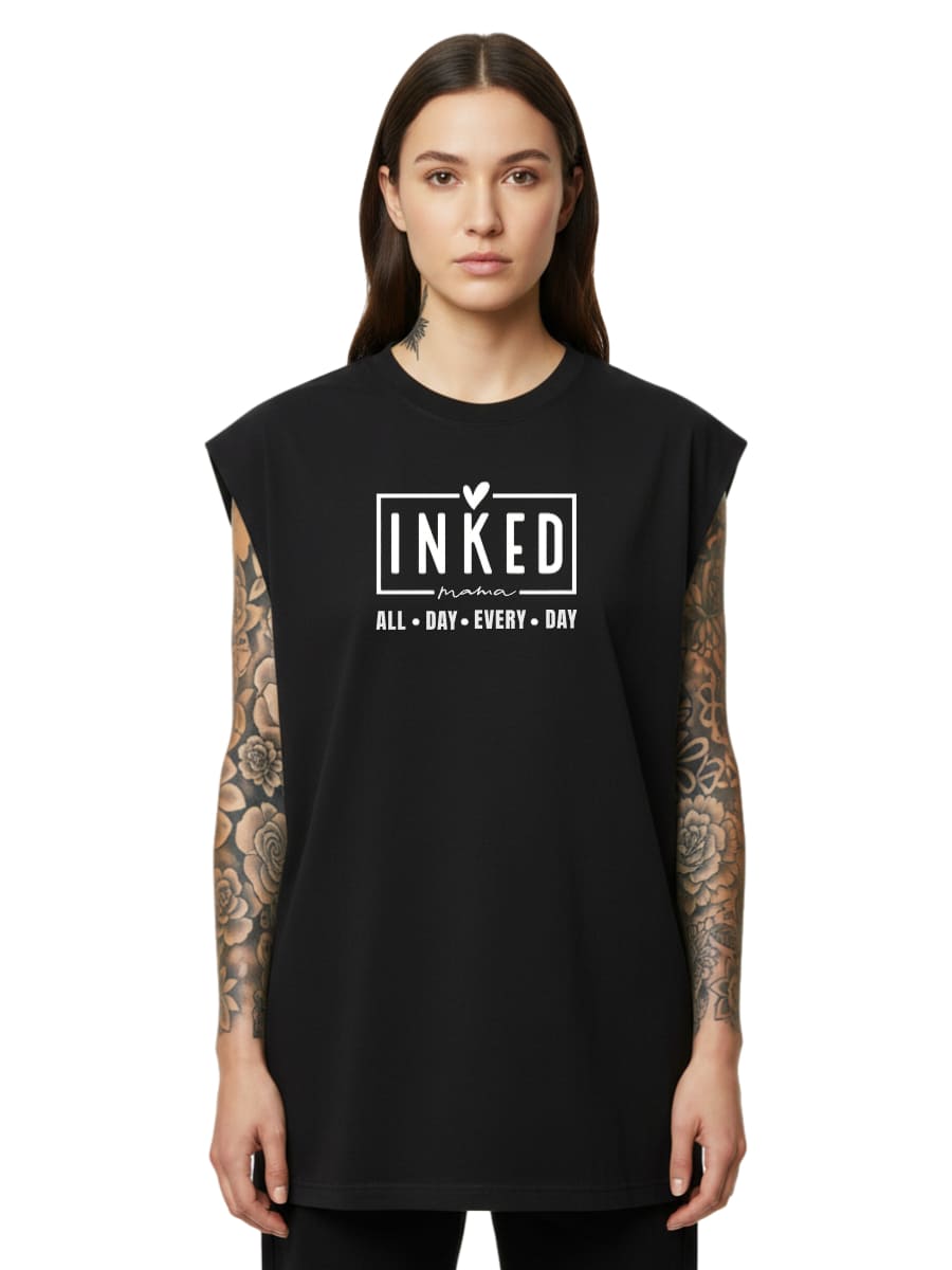 Inked Mama - Sleeveless Oversized Tee