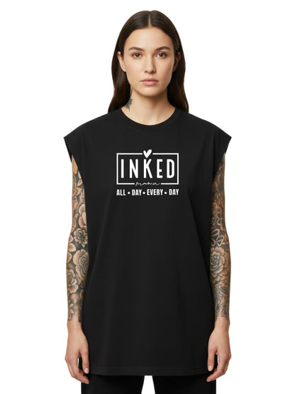 Inked Mama - Sleeveless Oversized Tee