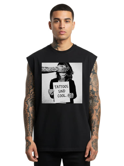 Tattoos Sind Cool - Sleeveless Oversized Tee