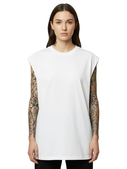 Beautiful Skin Without Ink - Sleeveless Oversized Tee