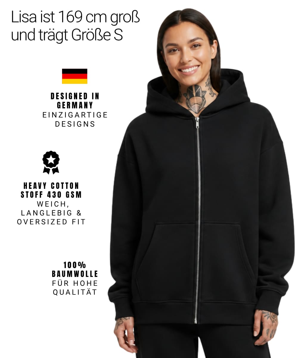 Namaste Bitches - Oversized Zipper Hoodie mit Reißverschluss