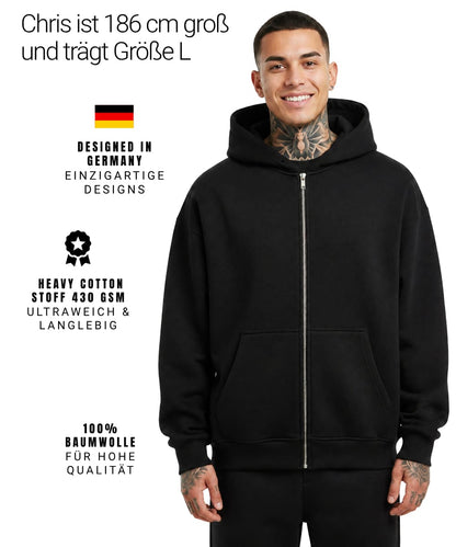 Feel Good Every Day - Oversized Zipper Hoodie mit Reißverschluss