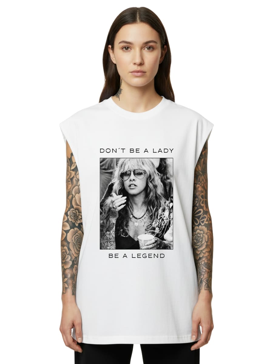 Vintage Tattoo Girl - Sleeveless Oversized Tee