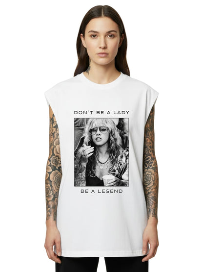 Vintage Tattoo Girl - Sleeveless Oversized Tee