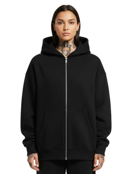 Inked Queen - Oversized Zipper Hoodie mit Reißverschluss
