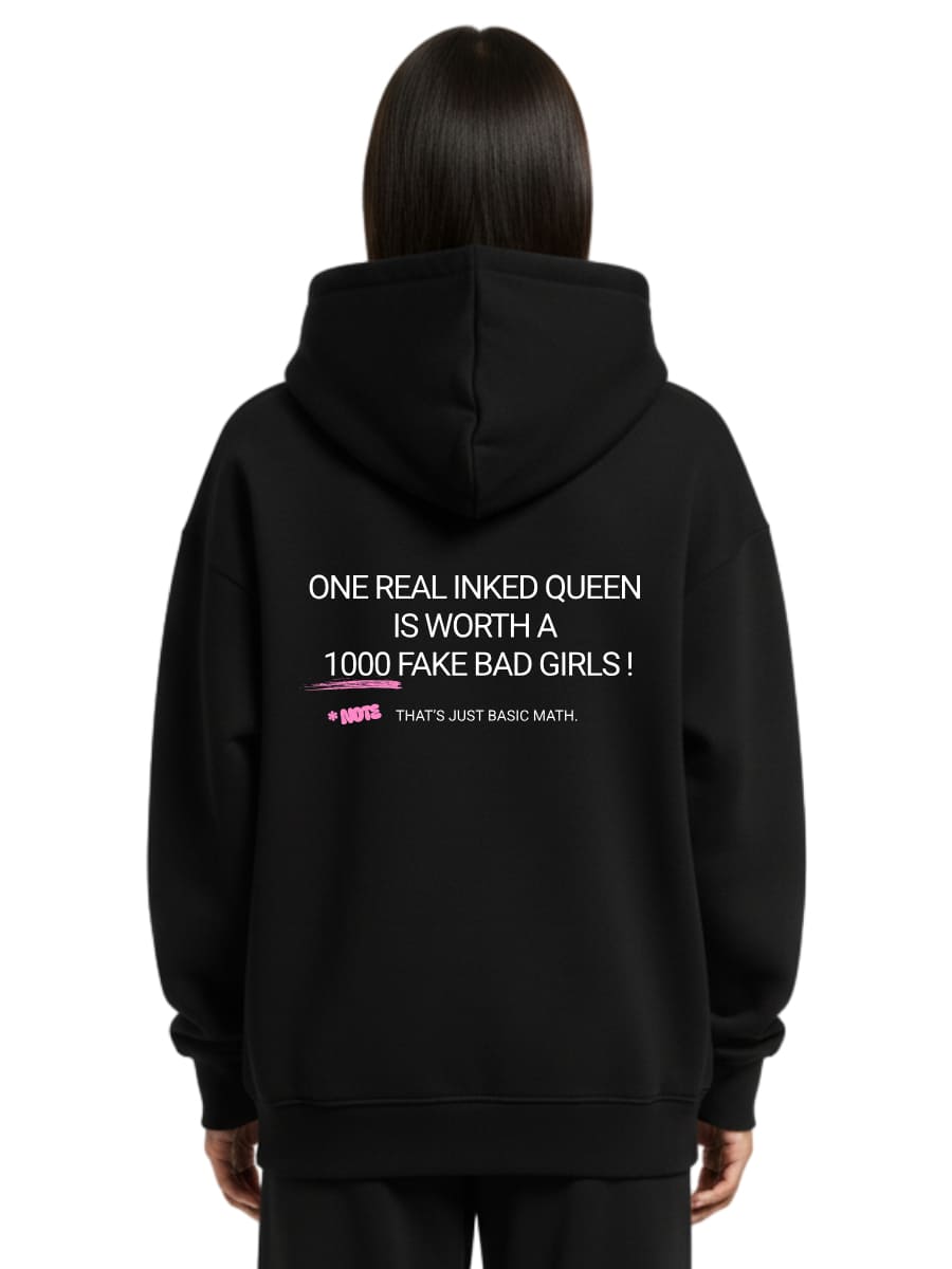 Inked Queen - Oversized Zipper Hoodie mit Reißverschluss