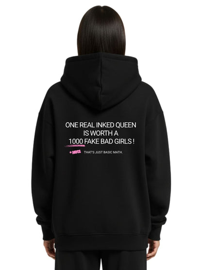 Inked Queen - Oversized Zipper Hoodie mit Reißverschluss